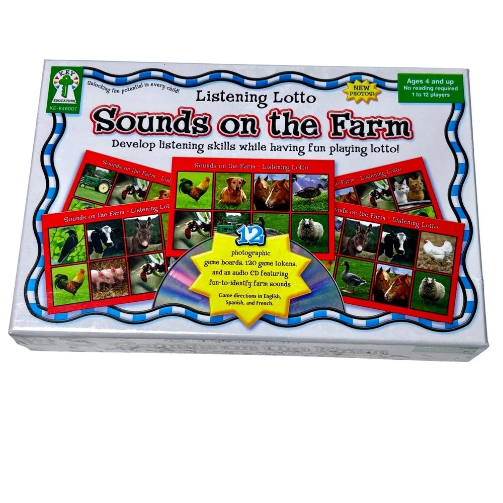 Listening Lotto Game Kids Multicolor Sounds on the Farm KE-846007 Key Education